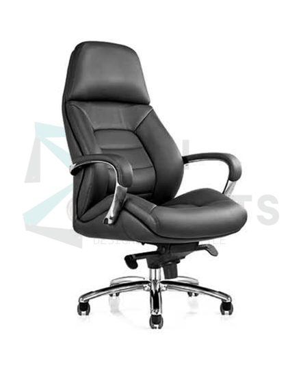 Boss HB High Back Chair | Premium Executive Seating, CEO Chair | High Back, Deep Cushioning, Black Leatherette Upholstery, Recline Function.