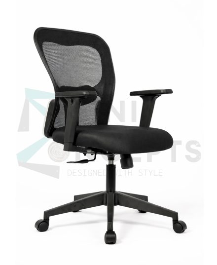 Matrix MB Medium Back Chair | Modern Office Seating, Task Furniture | Angular Design, Mesh Back, Lumbar Support, Adjustable Arms | Contemporary Workstation Chair, Ergonomic Seating, Sleek Office