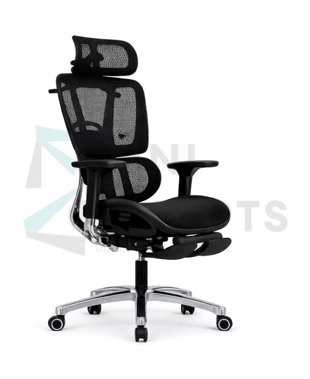 Ergoman High Back Chair | Advanced Ergonomic Office Seating, Executive/Manager Chair | Full Mesh Design, Multi-Adjustable Features, Lumbar Support, Headrest