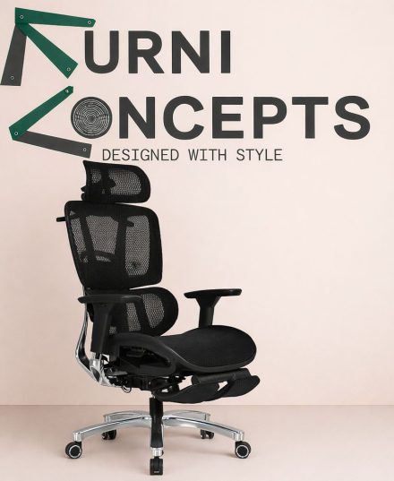 Ergoman High Back Chair | Advanced Ergonomic Office Seating, Executive/Manager Chair | Full Mesh Design, Multi-Adjustable Features, Lumbar Support, Headrest | Professional Workstation Chair, Maximum Comfort