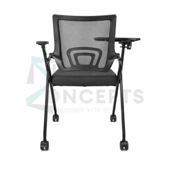 Furniconcepts Aatso Chair with Wheels & Pad | Task Office Seating, Training Room Chair | Padded Seat, Castor Wheels, Compact, Swivel Function