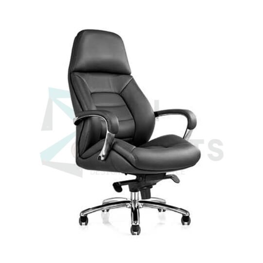 Furniconcepts Boss HB High Back Chair | Premium Executive Seating, CEO Chair | High Back, Deep Cushioning, Black Leatherette Upholstery, Recline Function.