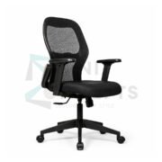 FurniConcepts Saturn MB Medium Back Chair | Contemporary Office Seating, Task Chair | Sculpted Backrest, Swivel Function, Height Adjustable