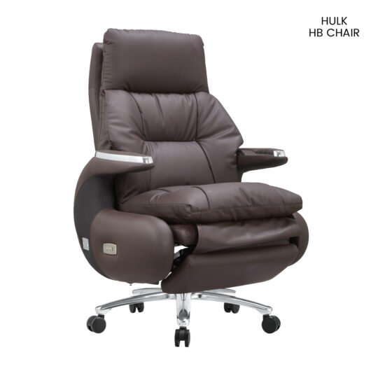 Furniconcepts Hulk HB High Back Chair | Executive Seating, Premium Office Chair | Heavy Duty, Brown Upholstery, High Weight Capacity, High Back Support | Robust Corporate Chair, Manager Seating, Durable Office Furniture
