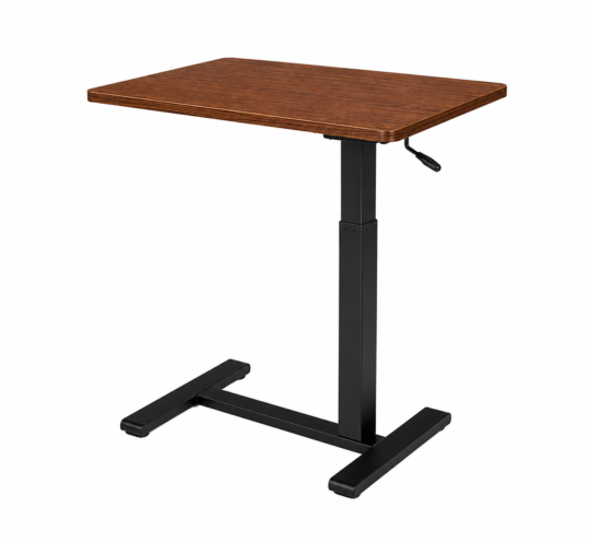 Furniconcepts Mobile Height Adjustable Gaslift Table ( Walnut Edition )